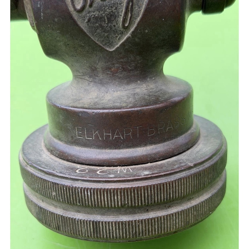 Vintage Elkhart Brass Chief Fire Hose‎ Nozzle Shut Off Valve Antique Firefighter - Picture 7 of 12